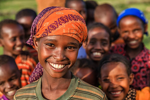 Group of happy African children - Ethiopia, East Africa